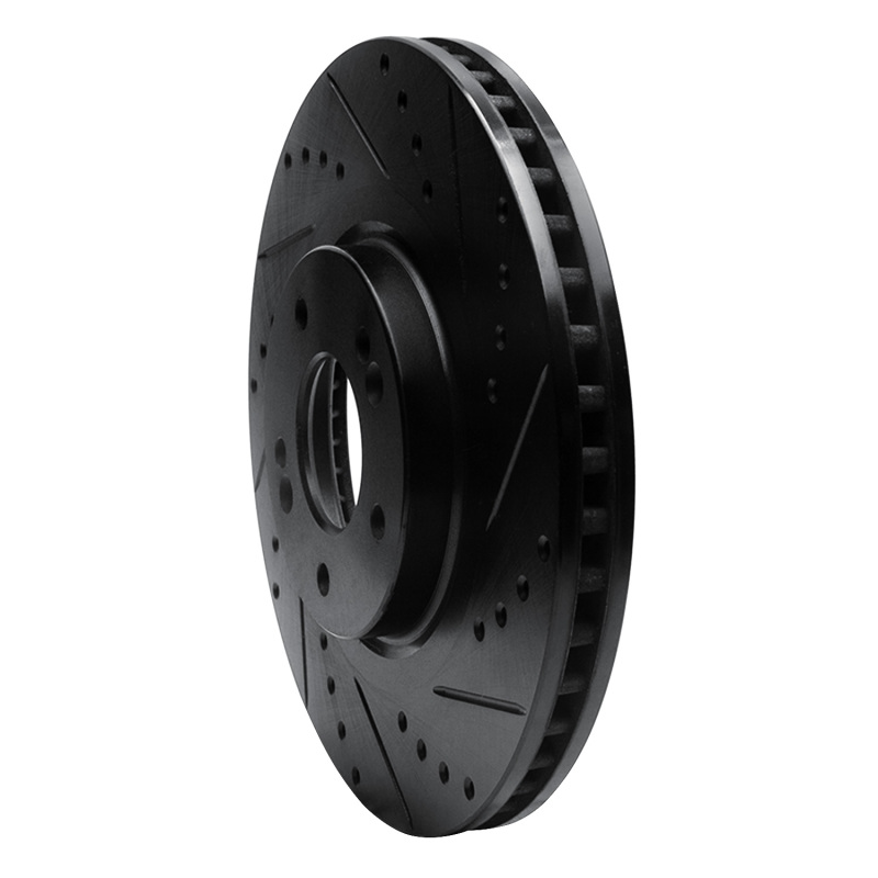 Kia Sorento Brake Rotor (1) - Front Right - R1 Concepts - Drilled & Slotted - Black - `15-`20